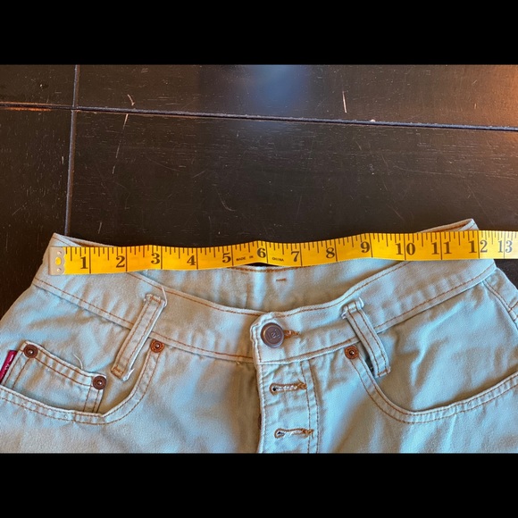 L.e.i Mint Green Button Up Cut Off Shorts - Picture 6 of 7